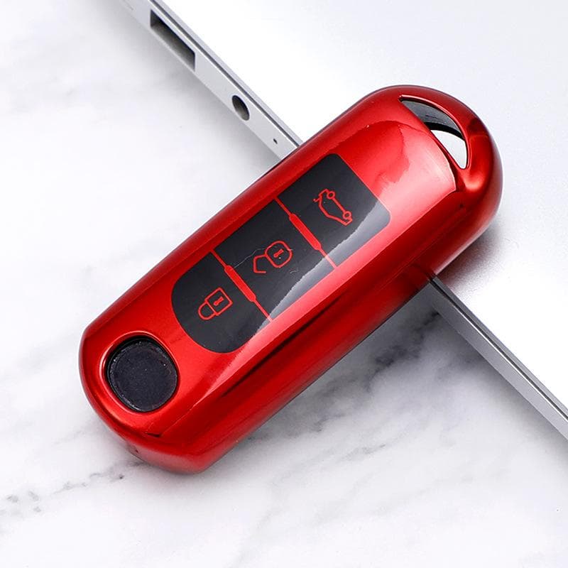 TPU Car Remote Key Case Cover Shell Fob For Mazda 2 3 5 6 BL BM GJ Atenza Axela Demio CX-3 CX3 CX-5 CX5 CX7 CX-9 CX8 Keyless 3 Buttons red