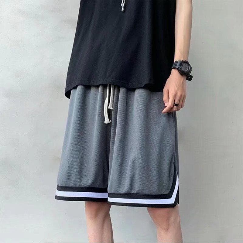 Men's Trendy Quick-Dry Ice Silk Basketball & Beach Shorts S gray