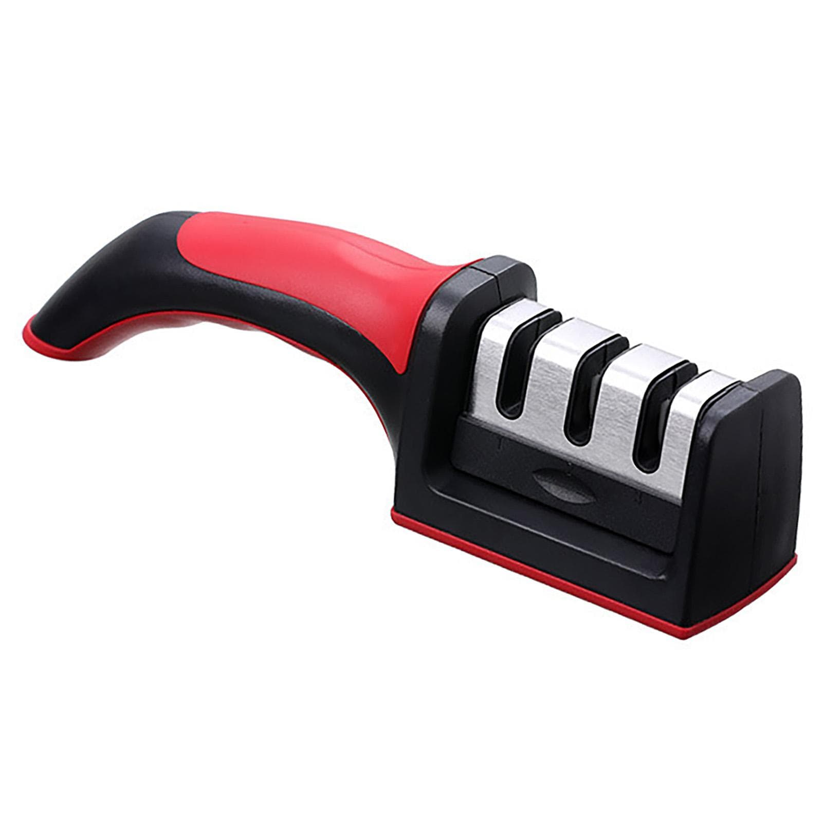 Knife Sharpener 3 Slot Kitchen Knives Sharpen Blade Sharpening Tool for Home Kitchen Red red