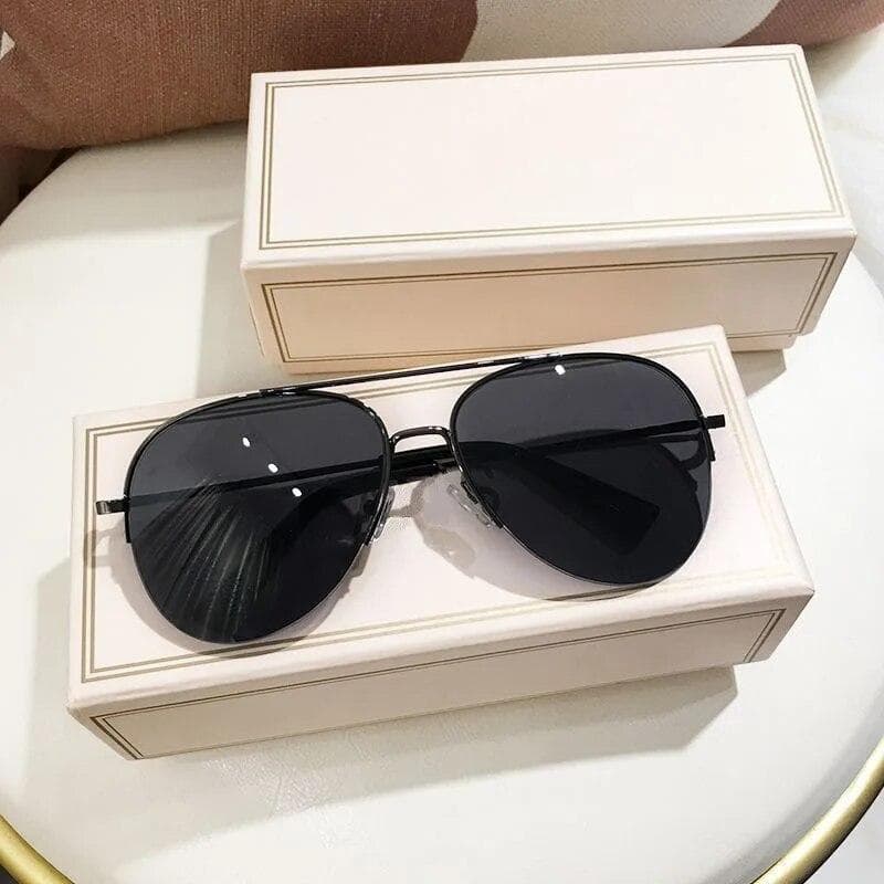 Sunglasses Men's Driving Pilot Sun Glasses Brand Designer Male UV400 Outdoor Fishing Eyewear Classic Aviation Travel Eyeglasses black