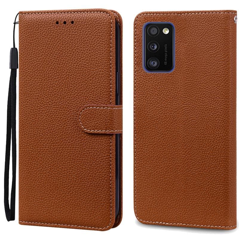 A41 Case For Samsung Galaxy A41 Case Wallet Leather Filp Case For Samsung A41 A 41 Case A415F Soft Silicone Cover Coque Fundas For Samsung A41 brown