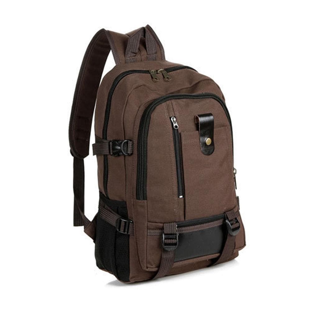 Portable Backpack for Men Travel Daypack Canvas Large Capacity Storage Bag School Bookbag for brown