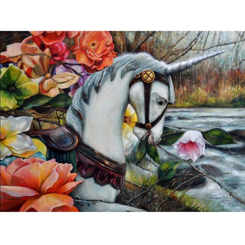 Diamond Embroidery Landscape Forest Unicorn Pictures Diamond Painting Crystal Stitch Cross 20X30CM