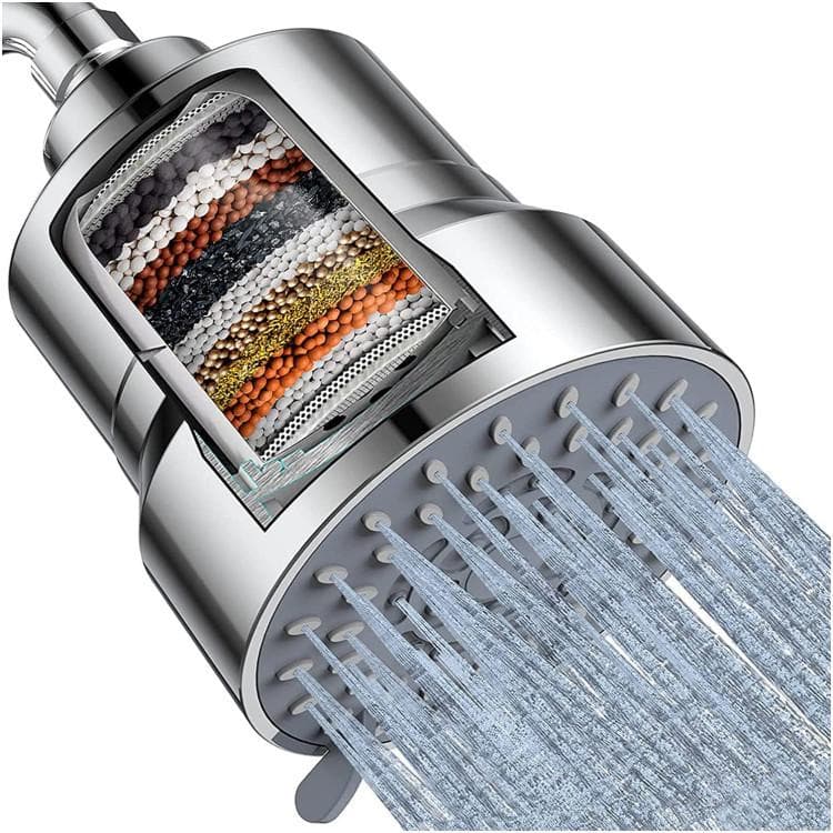 Crossborder filter shower head shower filter element removes chlorine filter impurity shower head silver