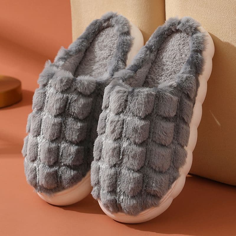 Winter Cotton Slippers for Women and Couples Home Anti Slip and Warm Woolen Slippers for Men 44-45