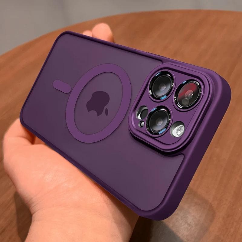 For  Matte Translucent Case For iPhone 14 15 Plus 13 12 11 Pro Max Shockproof Armor Bumper Magnetic Wireless Charge Cover For iPhone 11 ProMax