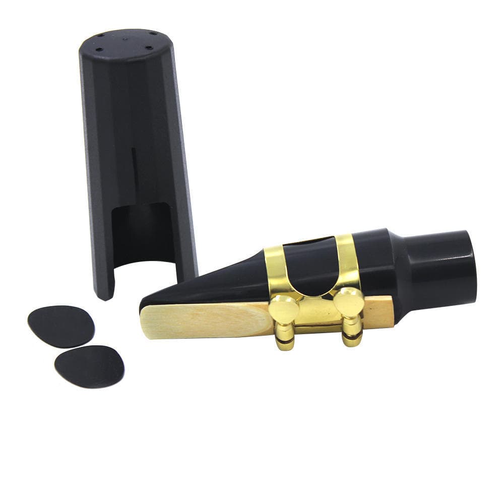 Tenor Sax Saxophone Mouthpiece Plastic with Cap Metal Buckle Reed Mouthpiece Patches Pads Cushions