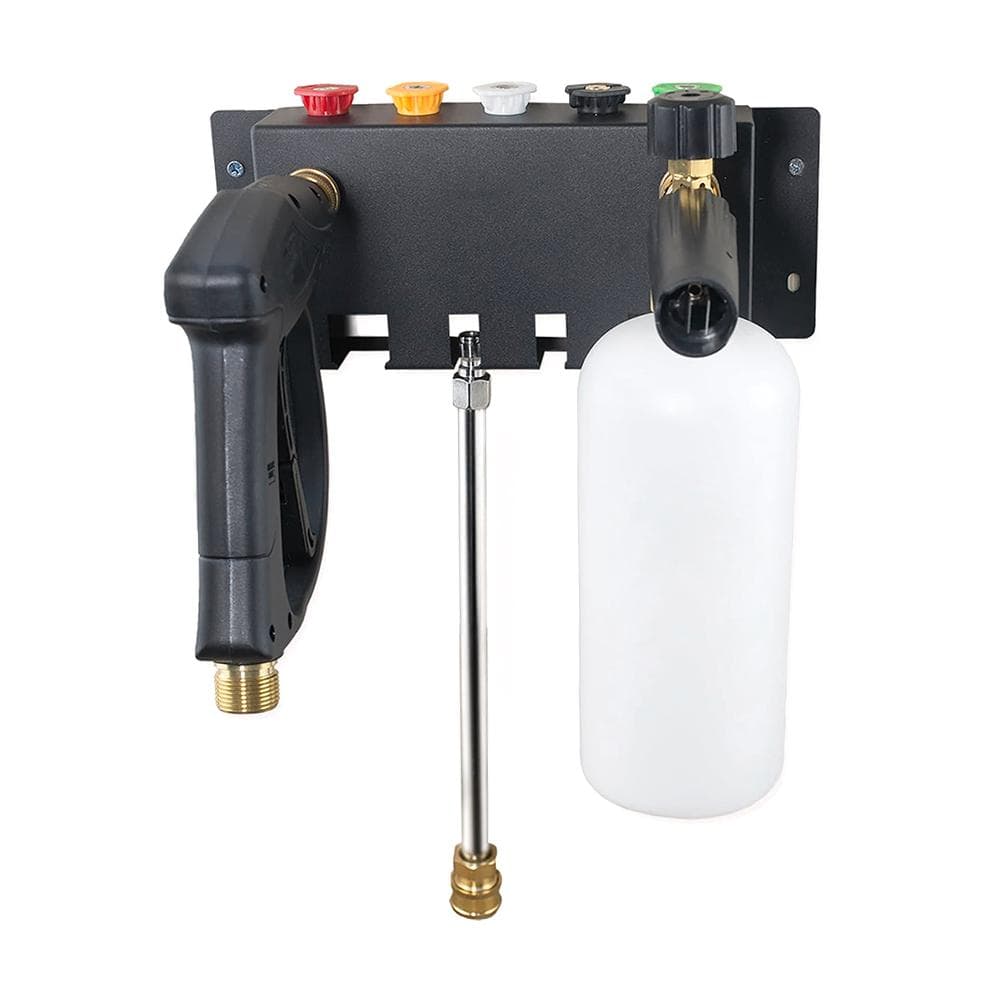Pressure Washer Gun Holder Wall Mounted Foam Cannon Holder Storage Rack for Foam Cannon, Pressure black