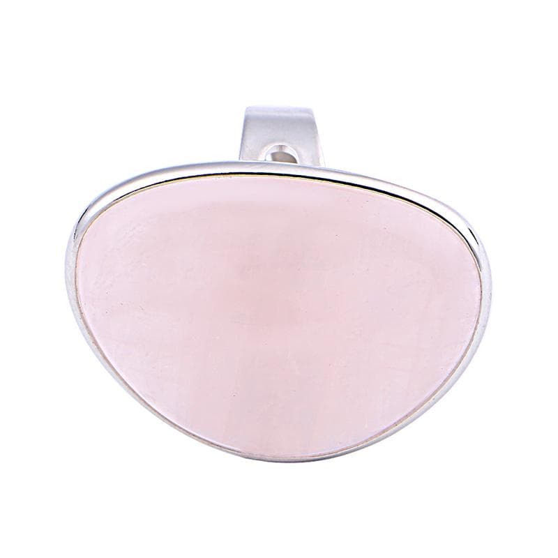 Cute Lady Rose Quartz Heart Love Adjustable Ring Jewelry 1.4x1.1 1