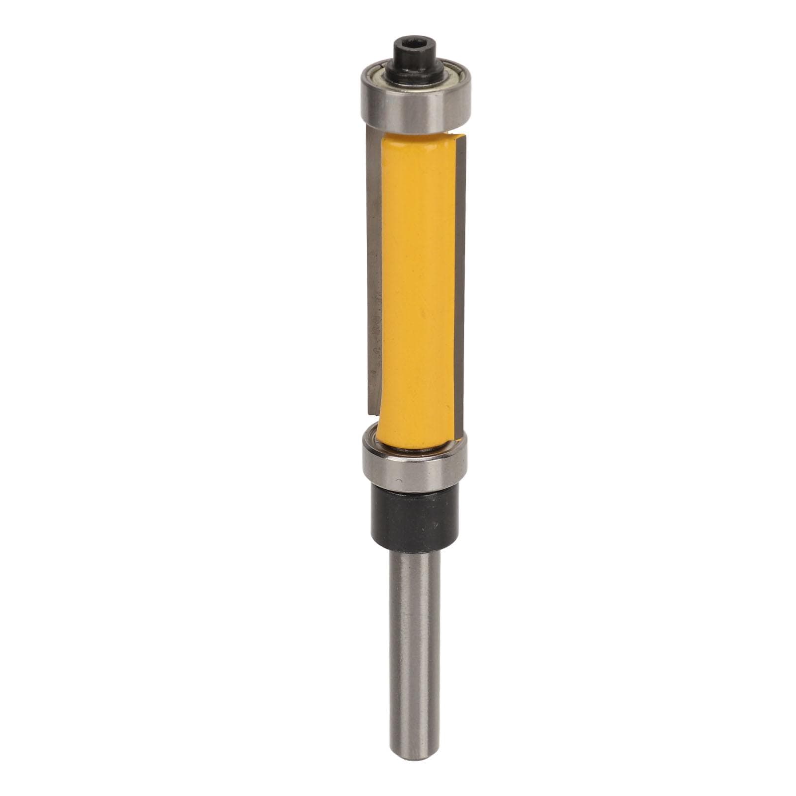 Flush Trim Router Bit 14in Round Shank Dual Bearing Carbide Cutter Tool for Woodworking