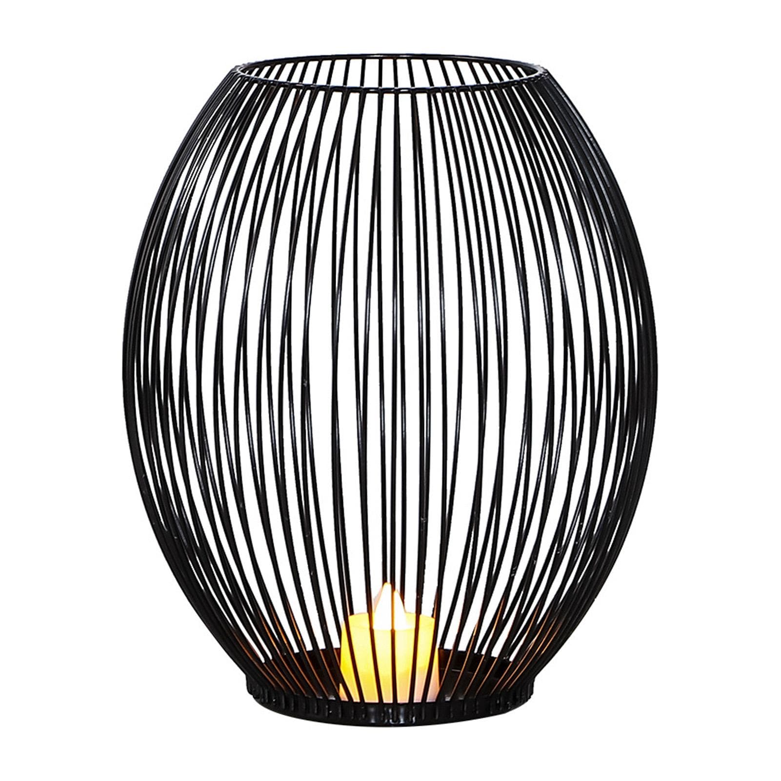 Simple Metal Candle Holder Ornament Iron Cage Candle Holder Decoration for Home Wedding Tabletop M(315 X 180mm / 12.4 X 7.09in)