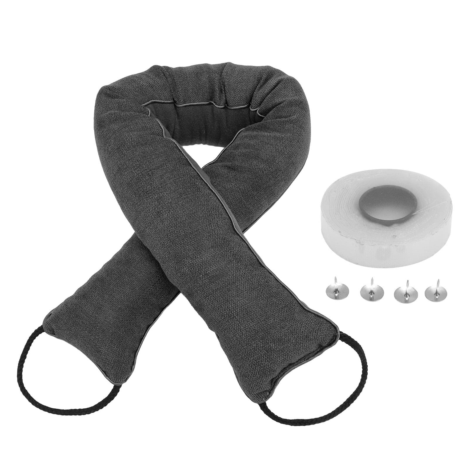 Door Snake Draft Stopper Dustproof Noise Blocking Washable Under Door Draft Blocker for Home Beige dark gray