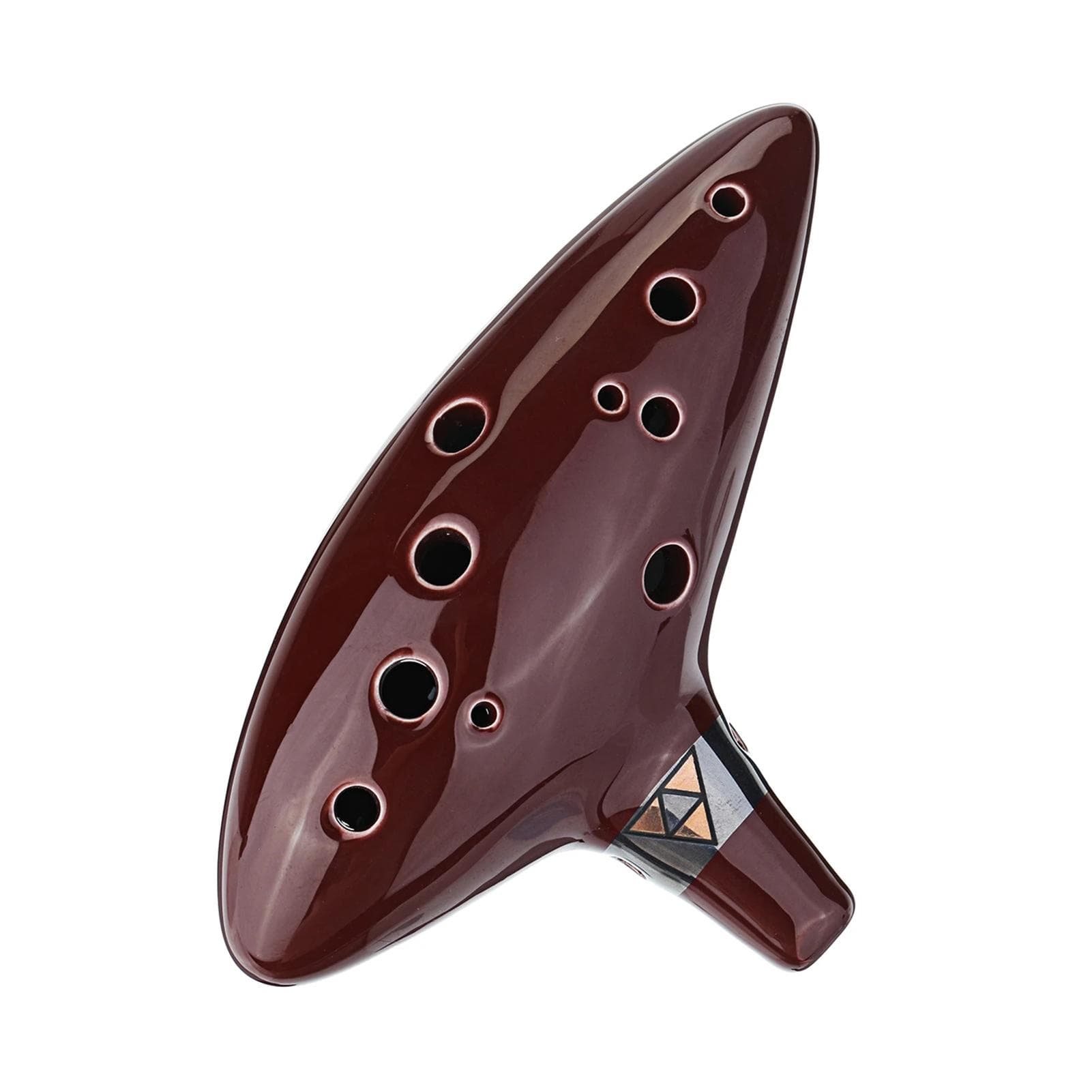 12 Holes Alto C Zelda Ocarina Ceramic Vessel Flute Wind Musical Instrument with Musicbook Lanyard coffee