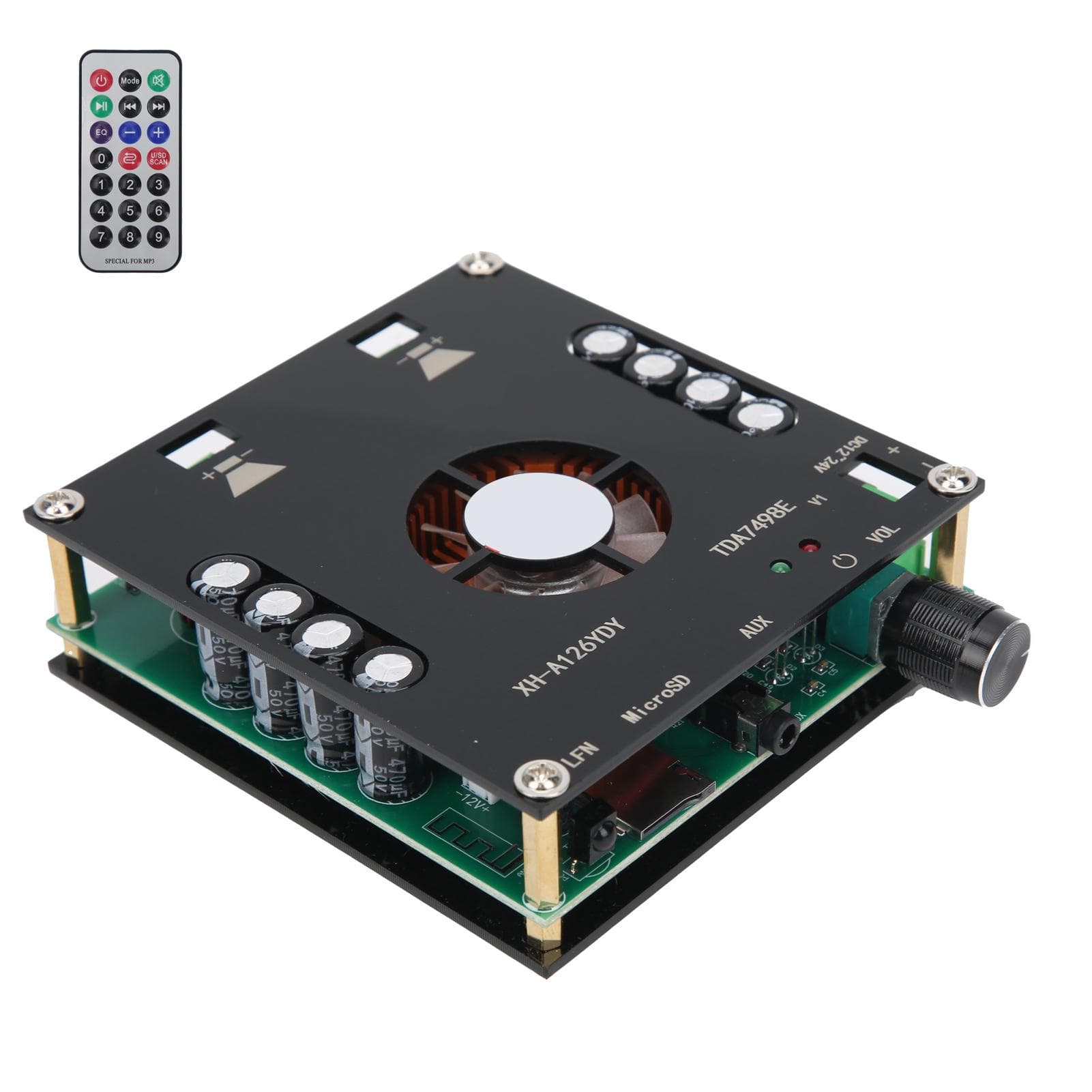 Bluetooth 5.0 Digital Amplifier Board 320W High Output Power Dual Channels with Remote Control