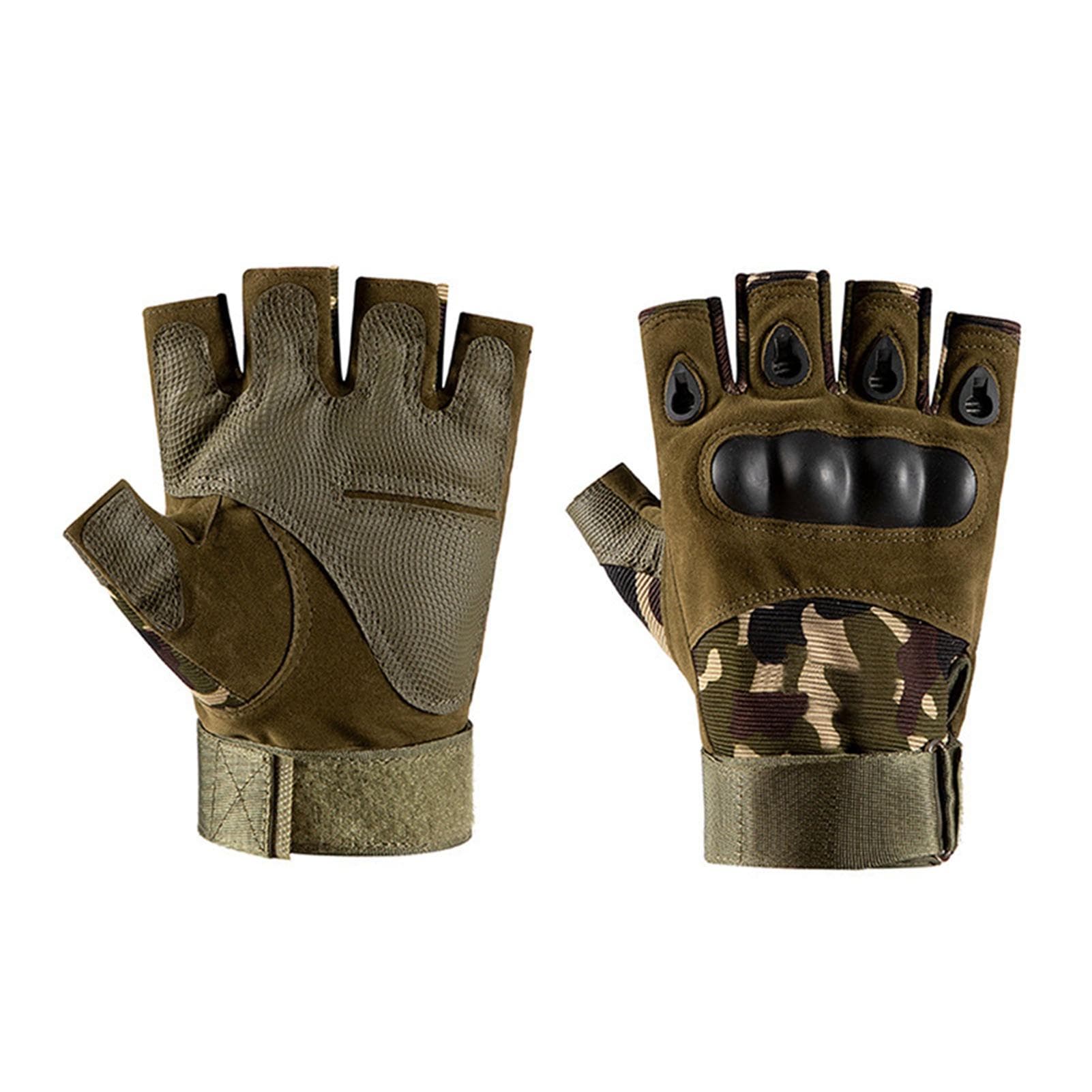 Cycling Gloves Half Finger Anti Slip Silicone Breathable Hook and Loop Mountain Biking Gloves for XL camouflage