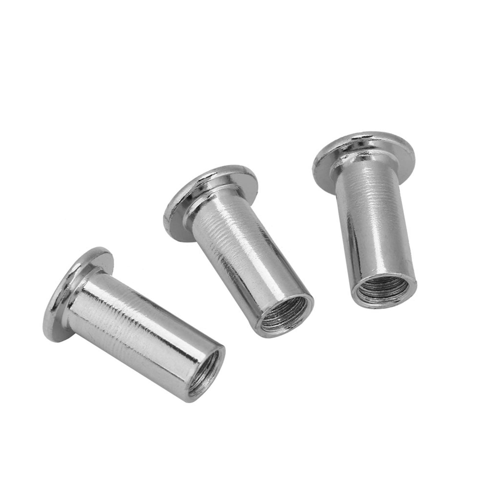 Iron Plated Nickel Flat Nuts Hex Nut Round Head Sleeve Furniture(M8*22 30PCS )