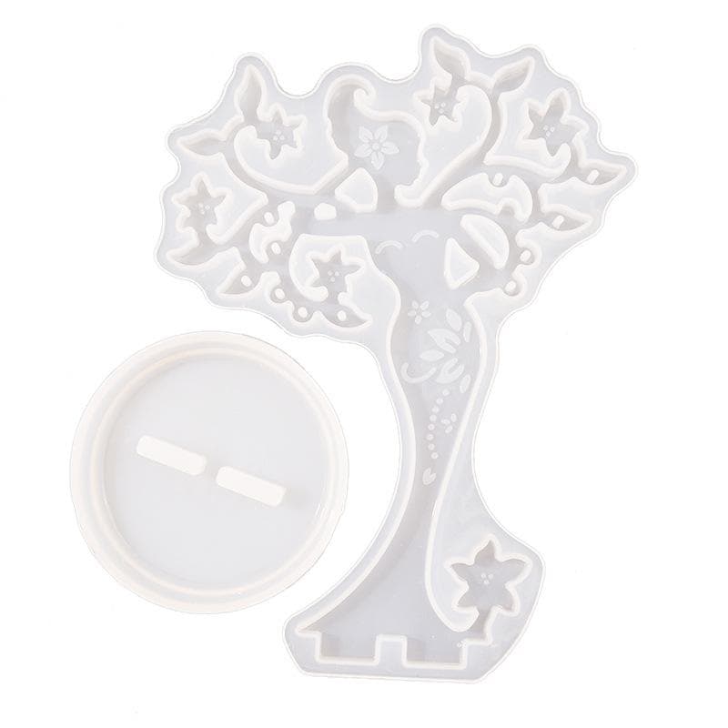 DIY Crystal Epoxy Resin Mold Set DIY Jewelry Stand Mold Jewelry Display Stand Mirror Swing Table Silicone Mold