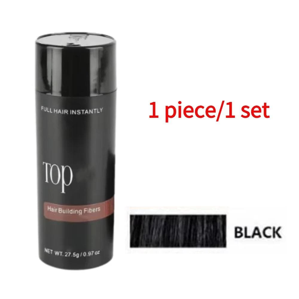 25g Hair Keratin Fibers Powder Hair Loss Treatment 3 Colors Hair Building Fibers Thickening Unisex Portable Hair Loss Fiber Sprinkler Nozzle black