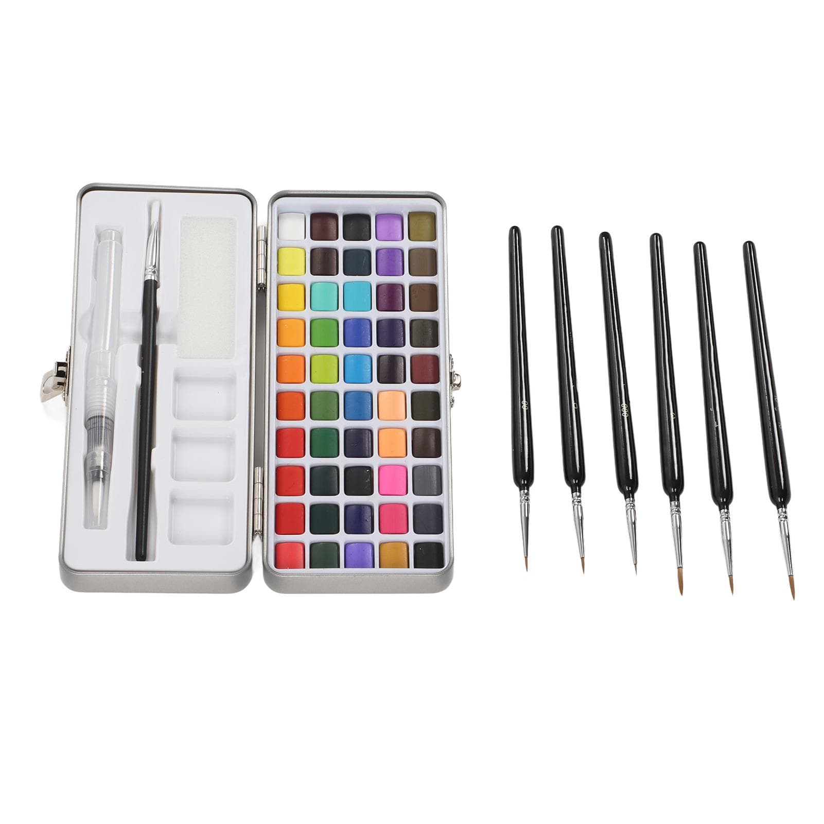 Watercolor Paint Set 50 Colors Iron Box Packaging Easy Mixing High Concentration Portable Painting