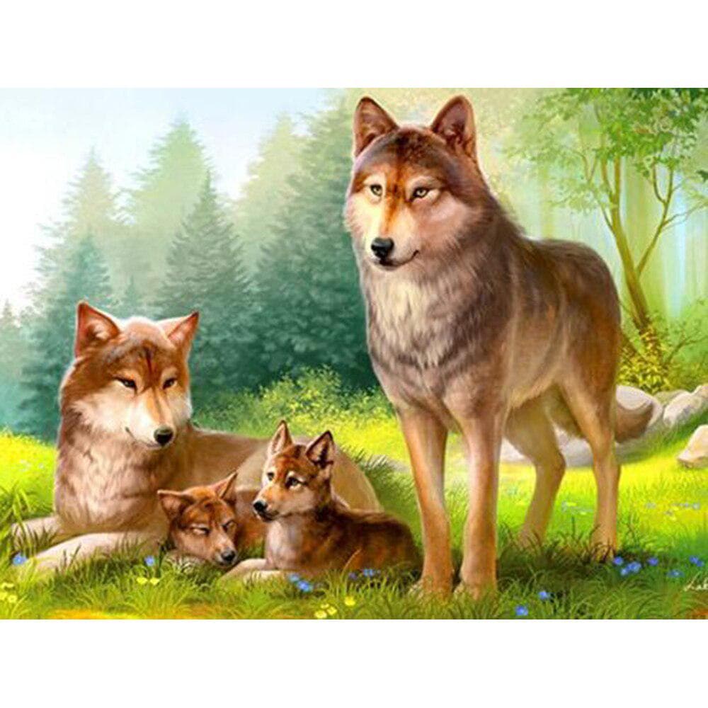 Diamond Painting Wolf Full Drill Diamond Embroidery Animal Pattern Beading Sets Rhinestone Picture 20X30CM