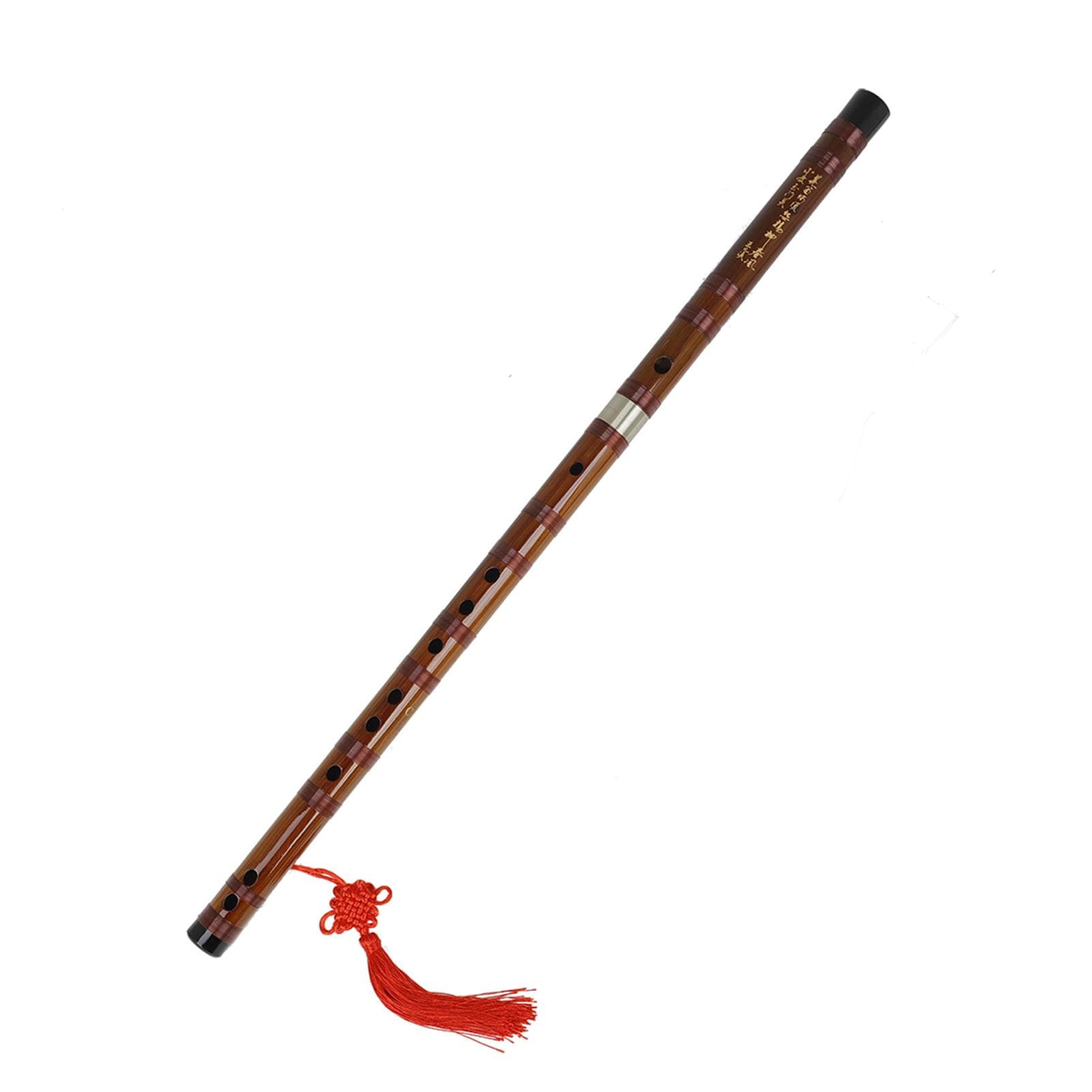 Key of F Flute Bitter Bamboo Dizi Traditional Chinese Handmade Woodwind Instrument with Storage Bag Key of C beige