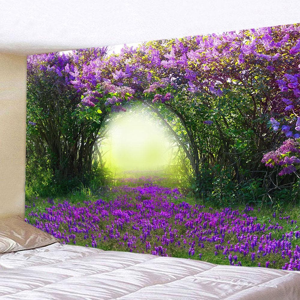 Flower wooden fence garden printing group tapestry home bedroom living room wall decoration background cloth tapestry 150x100cm