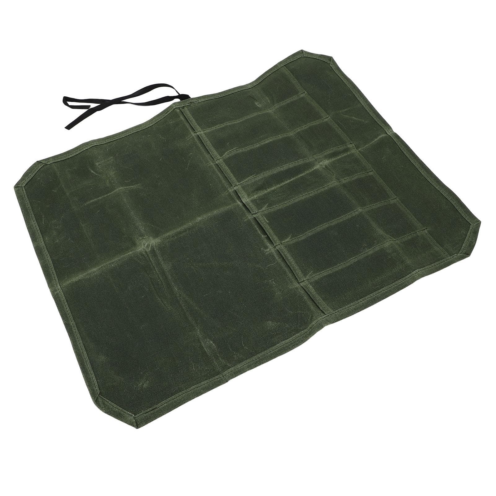 Waxed Canvas Knife Bag 7 Pocket Professional Foldable Chef Knife Roll Bag for Camping Barbecue