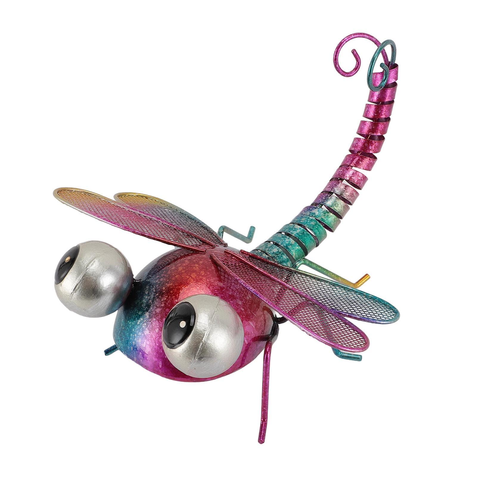 Dragonfly Wall Decor Metal Sculpture Home Garden Indoor Outdoor Yard Art for Fence Patio Red red