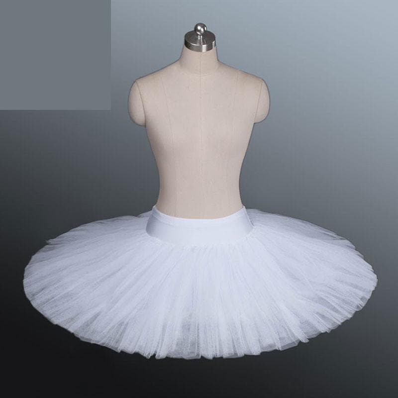 Professional Platter Tutu Black White Red Ballet Dance Costume for Women Tutu Ballet Adult Ballet Dance Skirt with Underwear M white