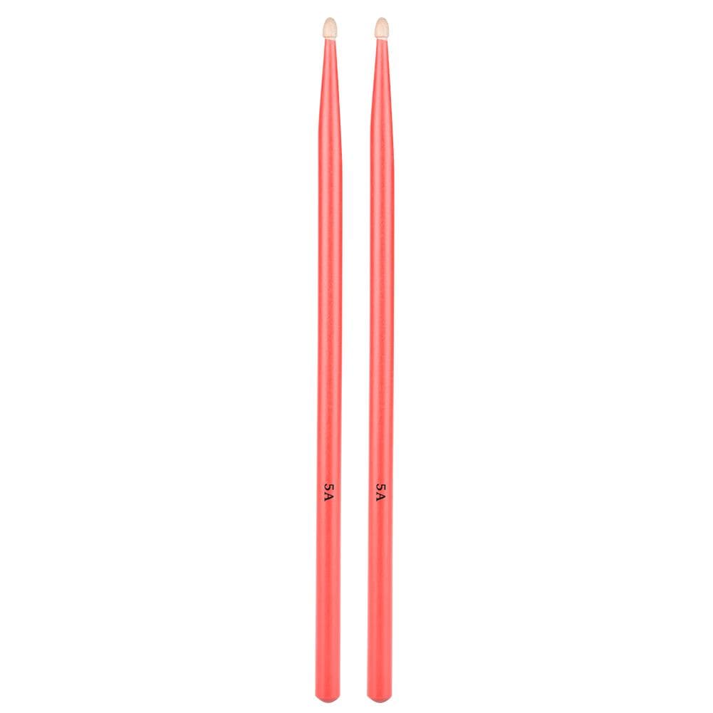 1 Pair 5A Drum Sticks Maple Wood Drumsticks Instruments Accessories (Red)