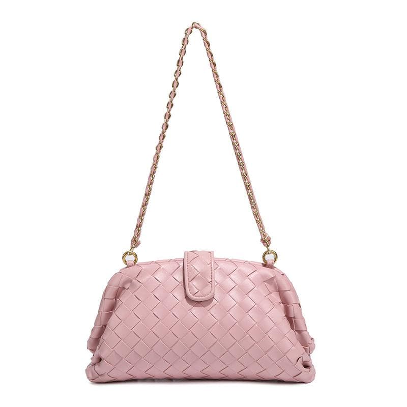 Woven Bag, Clutch Bag, Personalized Cloud Bag, Fashionable Single-shoulder Crossbody Women's Bag, Chain Clip Shell Bag