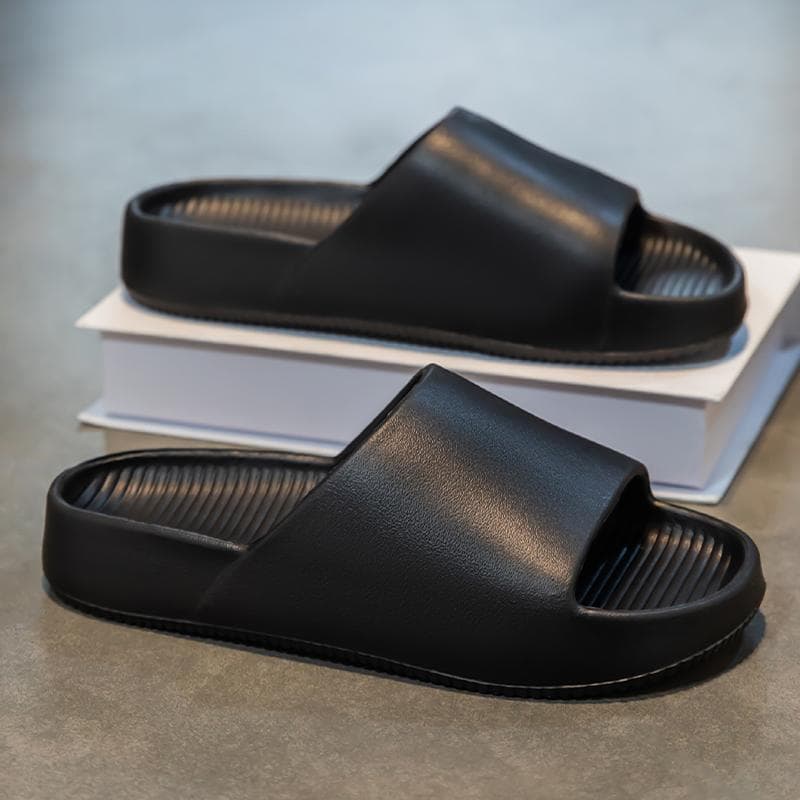 Soft Slippers Couples Home Outdoor Slipper Summer Women Bedroom Thick Bottom Shoes Beach Sandals Men Flip Flops Shower Shoes 42-43