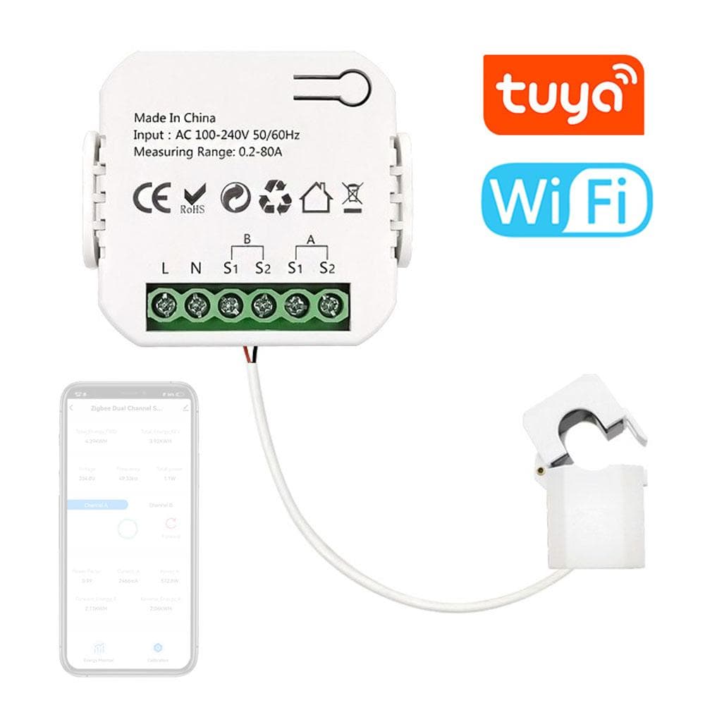 Tuya Wifi Intelligent Energy Meter Solar PV System Power Production Consumption Bidirectional multicolour