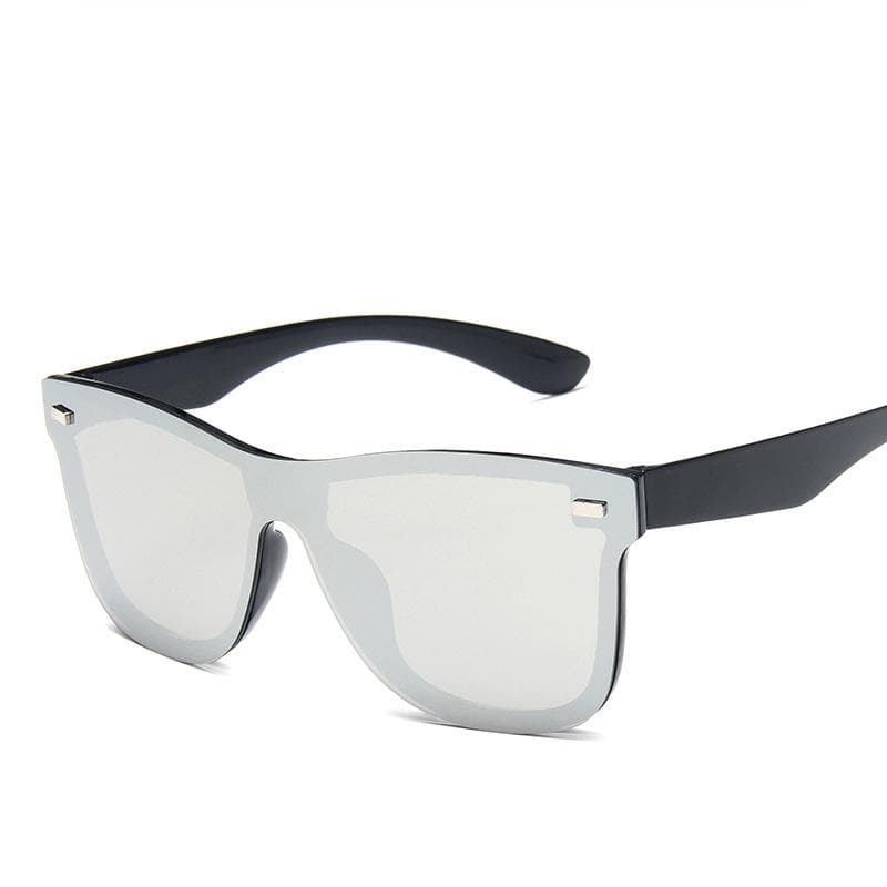 Vintage One-piece Sunglasses Men Colorful Reflective Mercury Glasses Rimless Square non-polarized Sunglasses