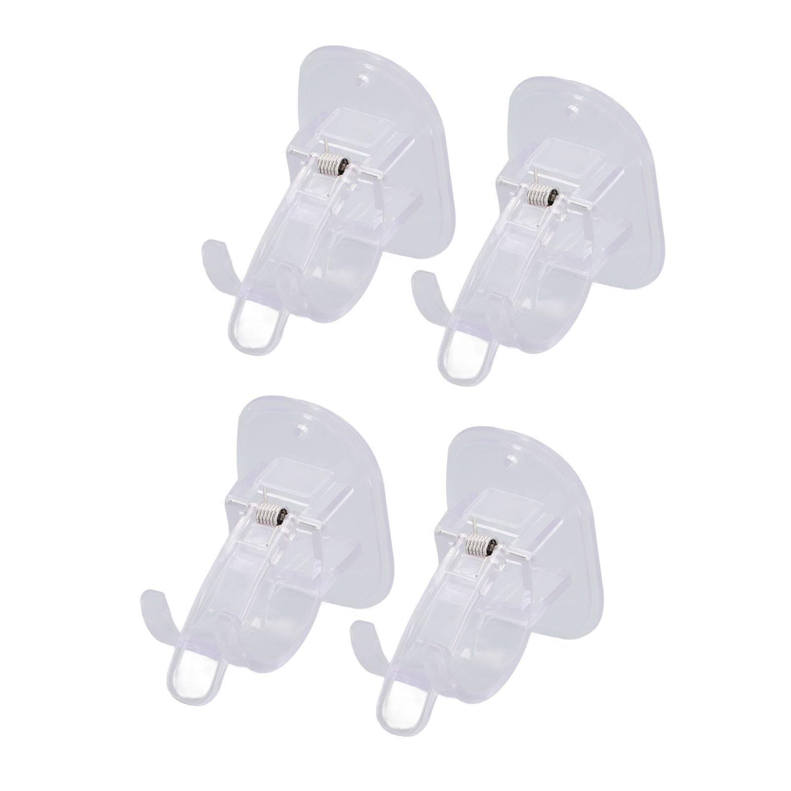 4PCS Curtain Rod Clip Brackets Self Adhesive No Drilling Curtain Rod Holder for Rod Diameter Less