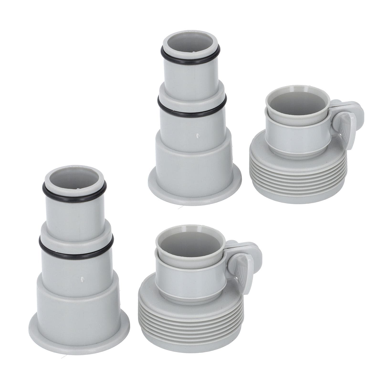 4PCS Set Pool Hose Adapter Set PVC Threaded Clamp Type Pool Pump Hose Connector Replacement Kit