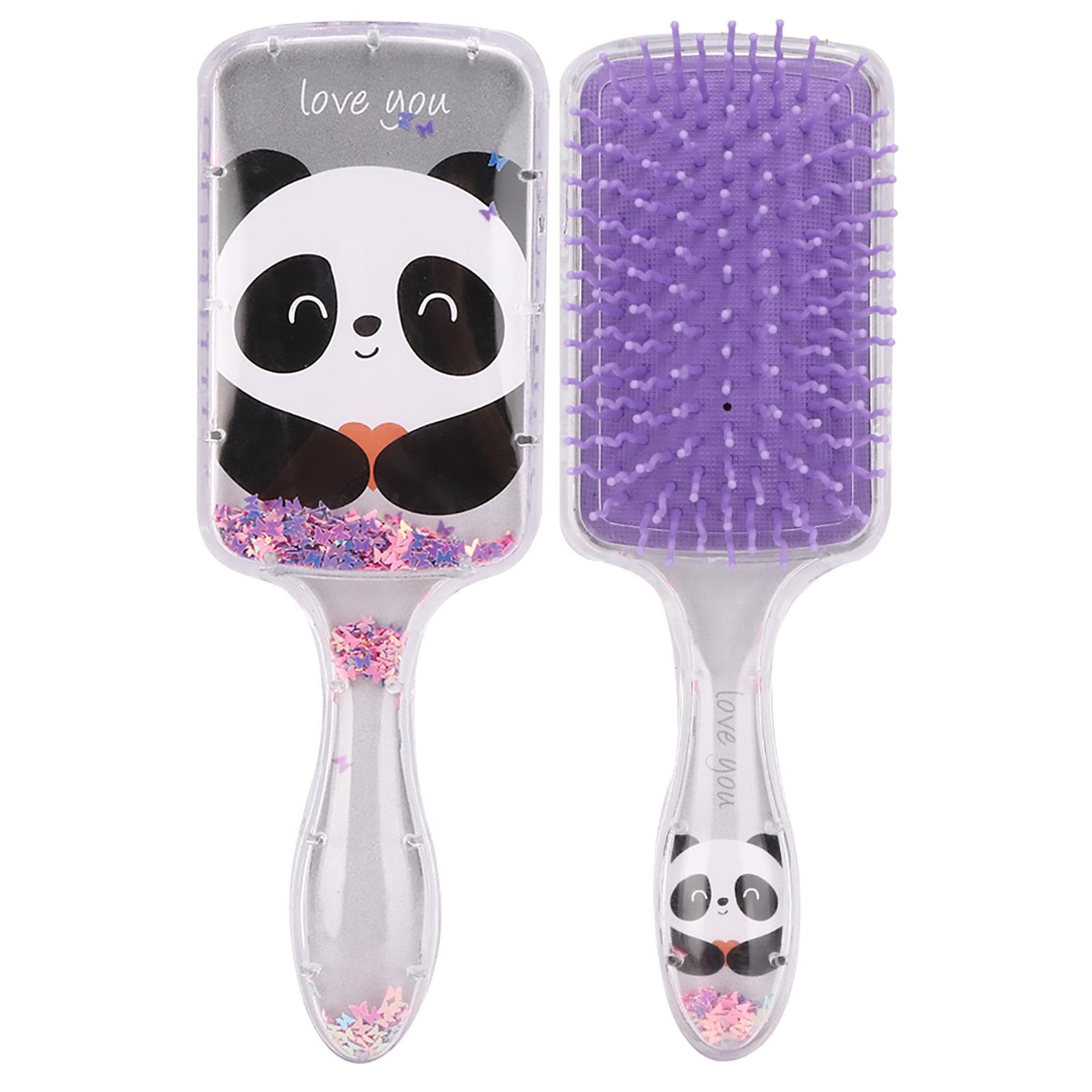 Children Cartoon Sequins Gasbag Hairdressing Comb Head Scalp Massage Comb Styling ToolGray
