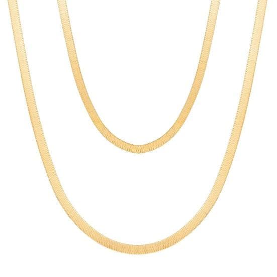Women Choker Necklace Flat Snake Bone Necklace Adjustable Extended Chain Choker Necklace Jewelry Accessories golden