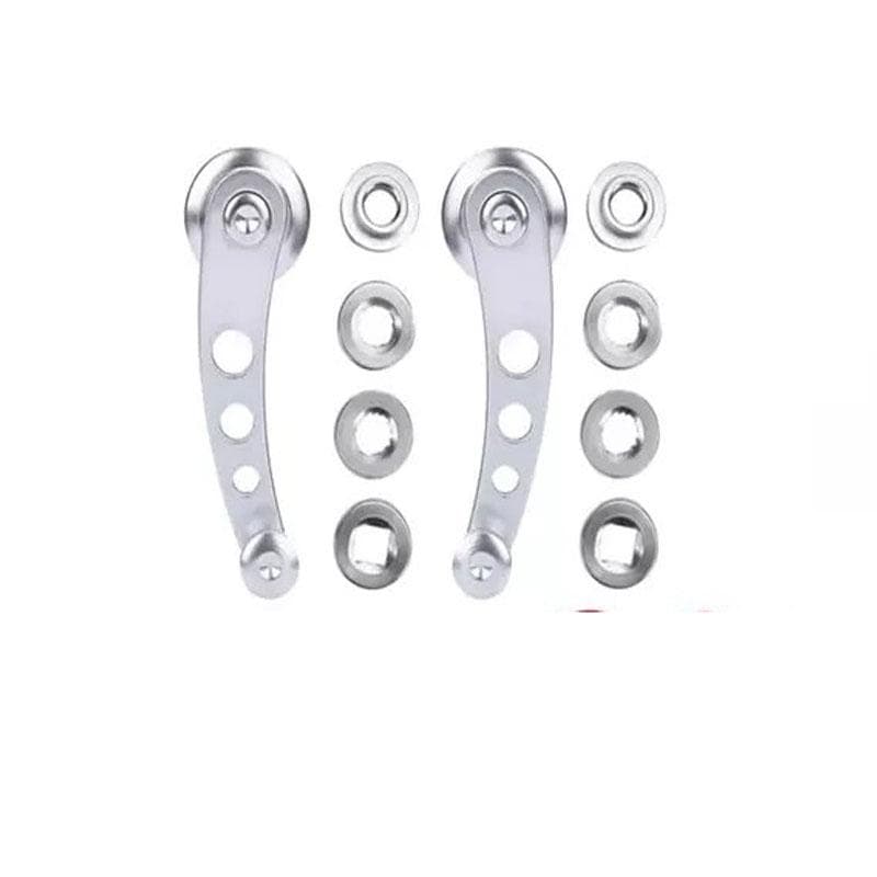 2Pcs Automotive General Window Rocker Handle Aluminum Alloy Rocker Elevator Hand Shaker Fit for Car Ybm silver
