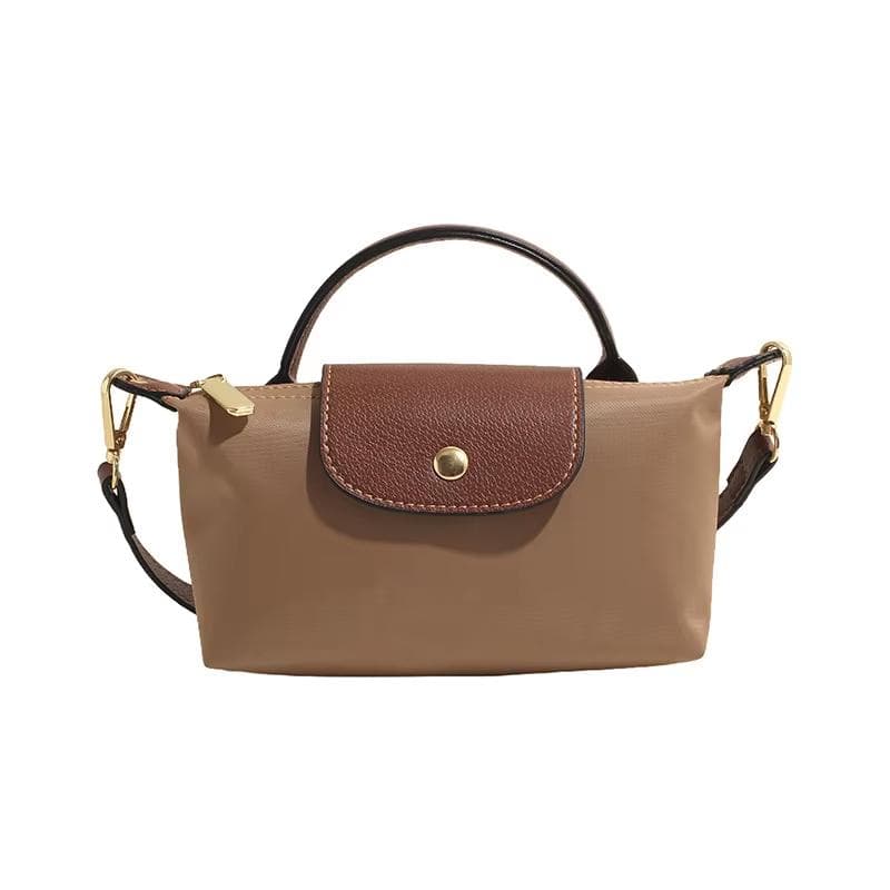 2025 Mini Dumpling Handbag for Women Nylon Fabric Fashionable Shoulder Crossbody Mobile Phone Bag for Ladies khaki