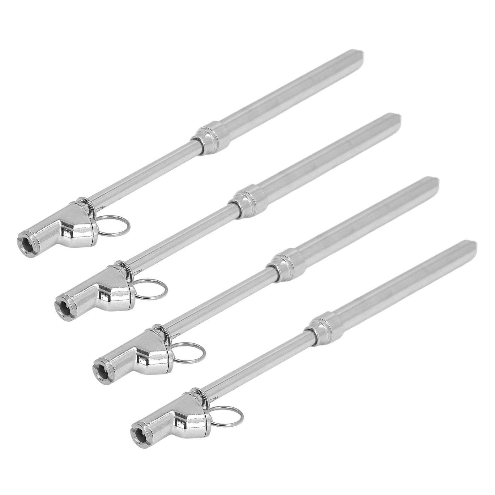 4PCS Dual Head Tire Pressure Gauge Stainless Steel Mechanical Tire Pressure Measuring Tool for