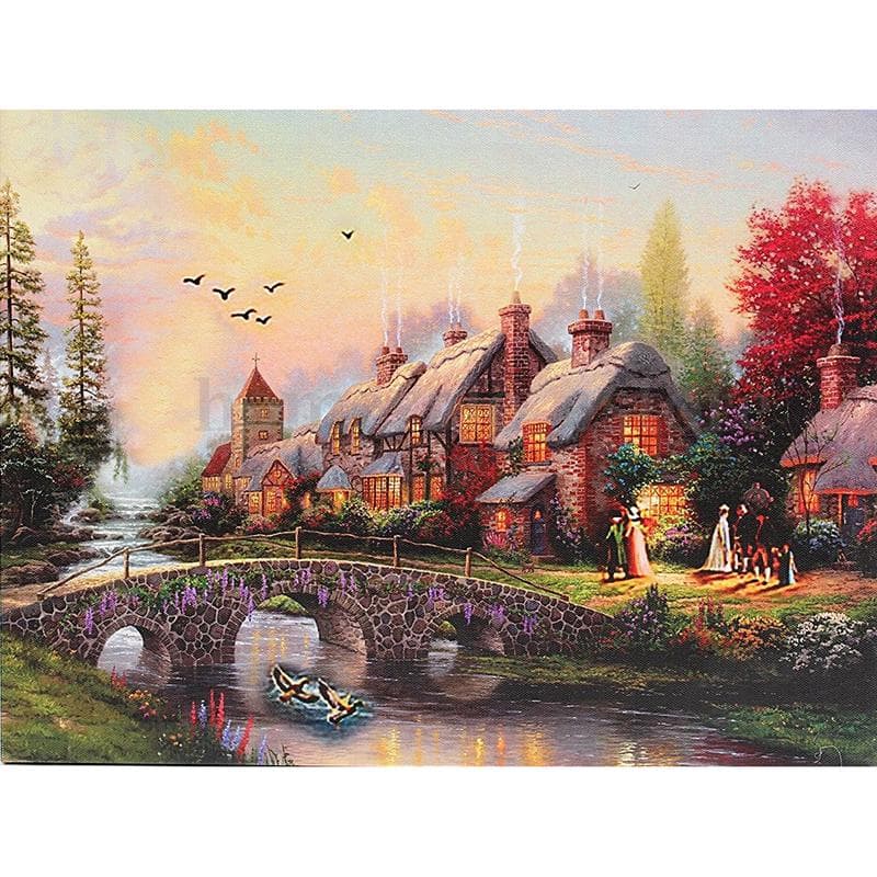 Diamond Embroidery White Chalk 5D Diamond Cross Stitch Crystal Full Diamond Set Unfinish A Beautiful 20X30CM