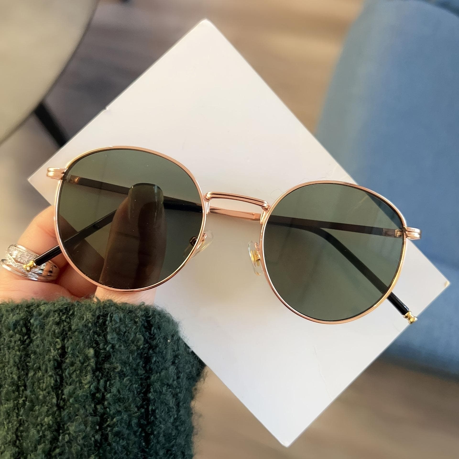 Five Color Retro Round Metal Frame Punk Style Party Glasses Fashion Photo Decoration Accessories