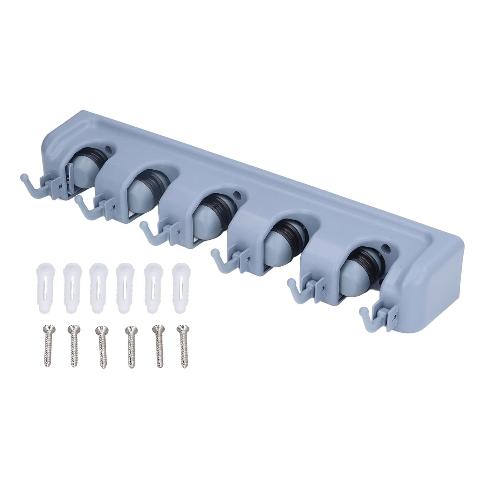 Mop Broom Holder Multifunctional Space Saving Broom Wall Mounted Rack for Kitchen Bathroom Garden