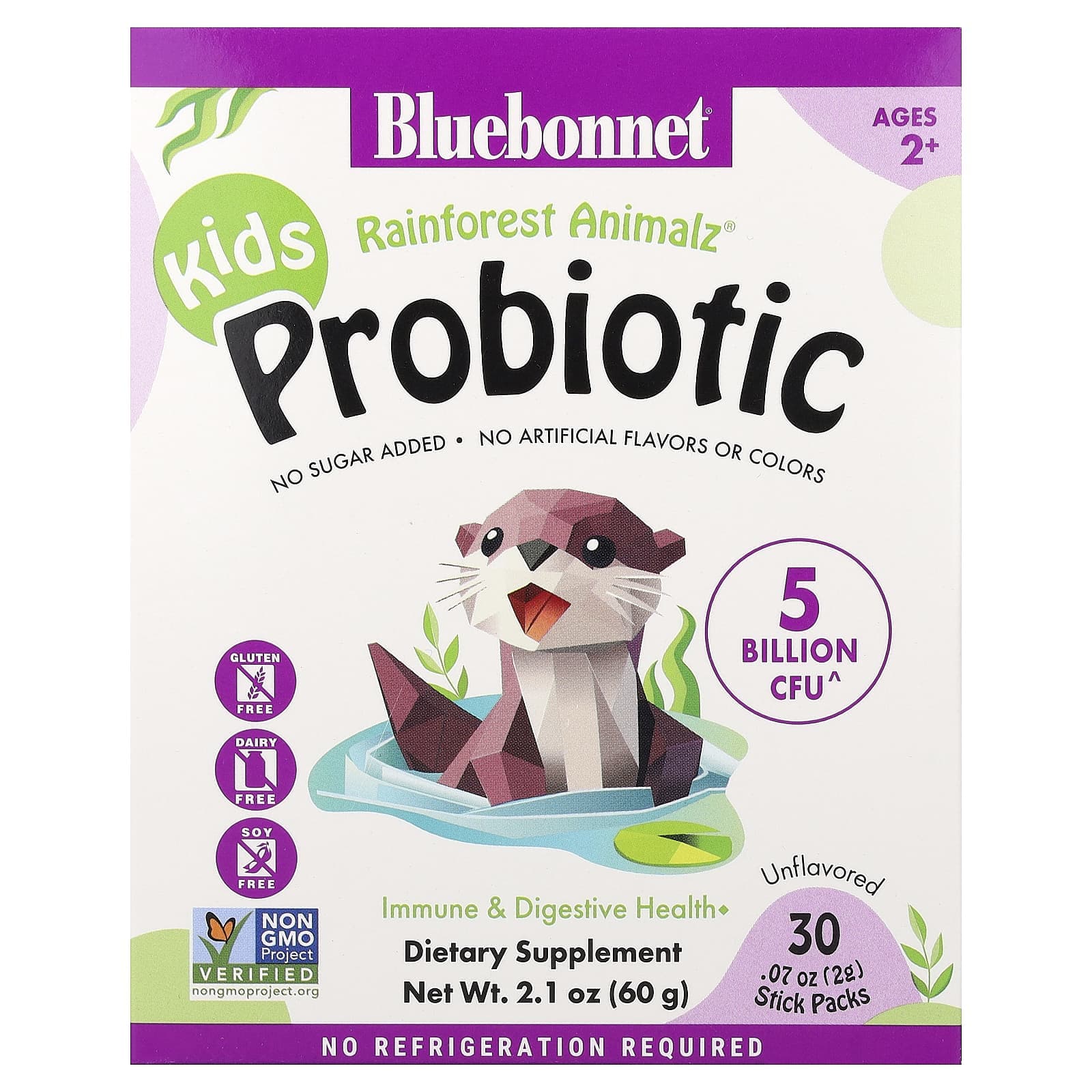 Bluebonnet Nutrition, Children's Probiotic, Ages 2+, Unflavored, 30 Stick Packs, 2g (0.07oz) Each