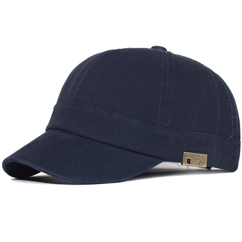 Short Brim Baseball Cap Cotton Men Women Soft Vintage Dad Hat Adjustable Trucker Style Low Profile Caps Adjustable 56-60 cm navy blue