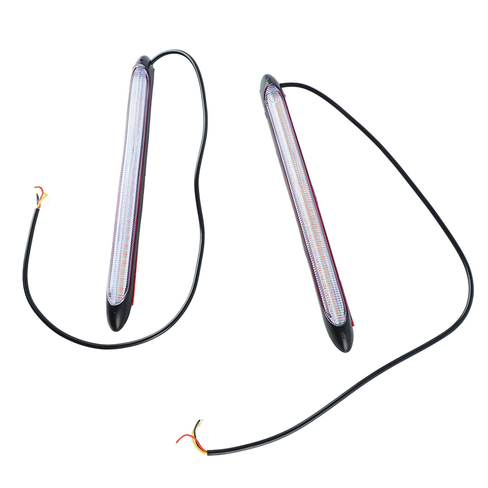 2pcs Headlight Strip Lights Daytime Running Turn Signal Light Strips Dual Colors White and Yellow