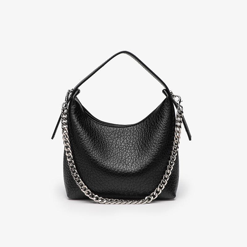 European and American Style Pure Bag Female Fashion Underarm Bag Simple Chain Handbag Leisure Large Capacity Tote Bag black