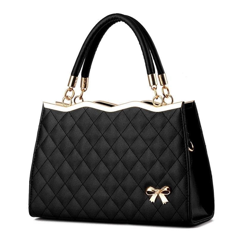 Women Handbags Messenger Bags Crossbody Leather Diamond Pattern Bag Female Black black