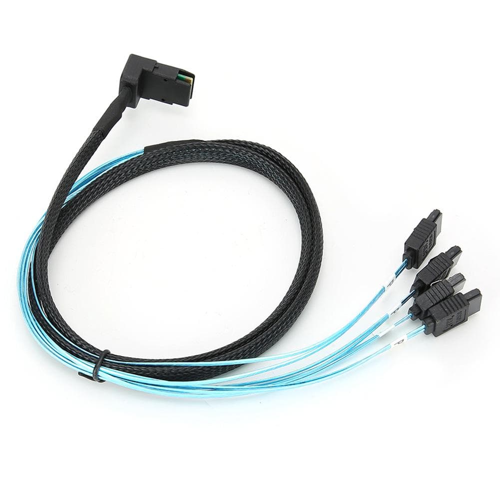 Mini SAS 36PIN Cable Hardware 90 Degrees to 4SATA Internal Hard Drive H0206 1Meter